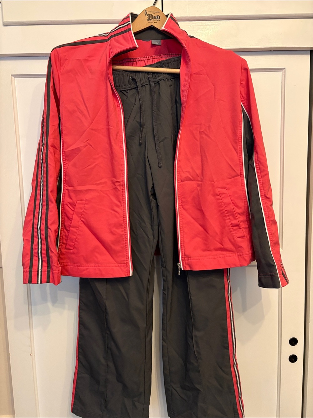 SB Glam Red and Black Track Jacket and Pants Set